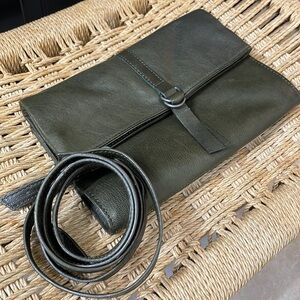 Lucky Brand Leather Moxa Adjustable Crossbody Shoulder Purse Clutch